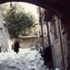 portico con neve via f. gangi